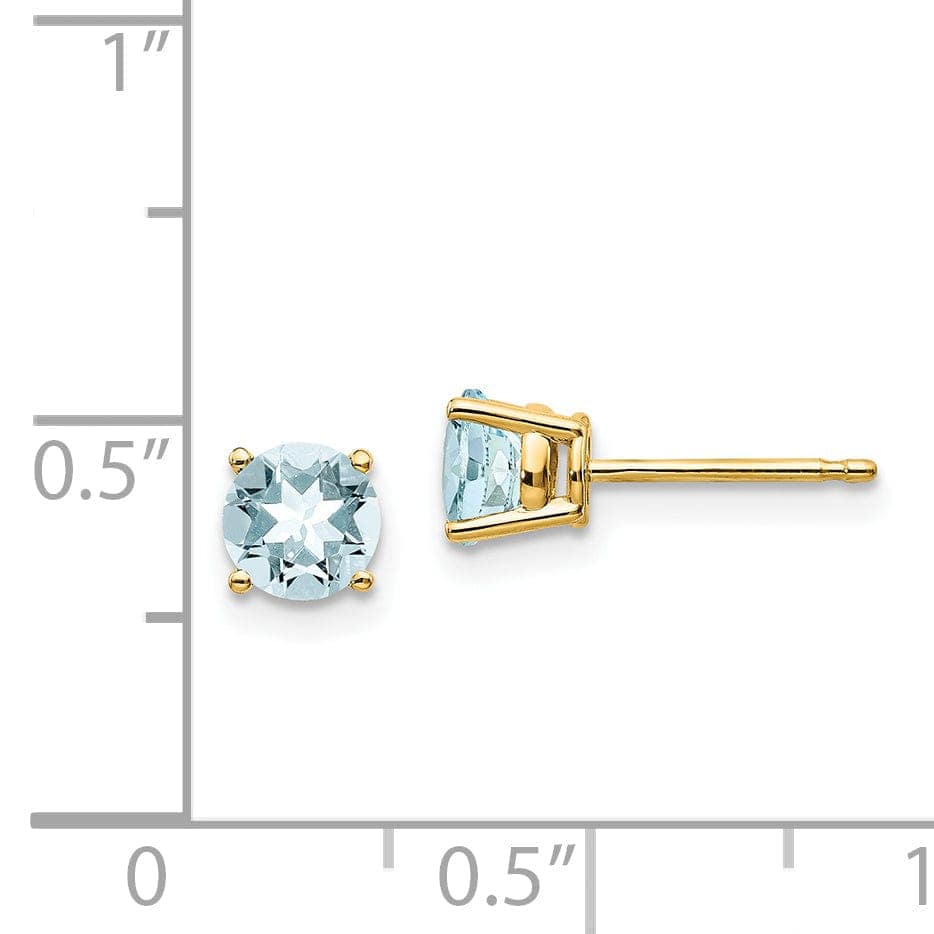 Lovely Rita's Earrings 14k Yellow Gold Polished Aquamarine Earrings