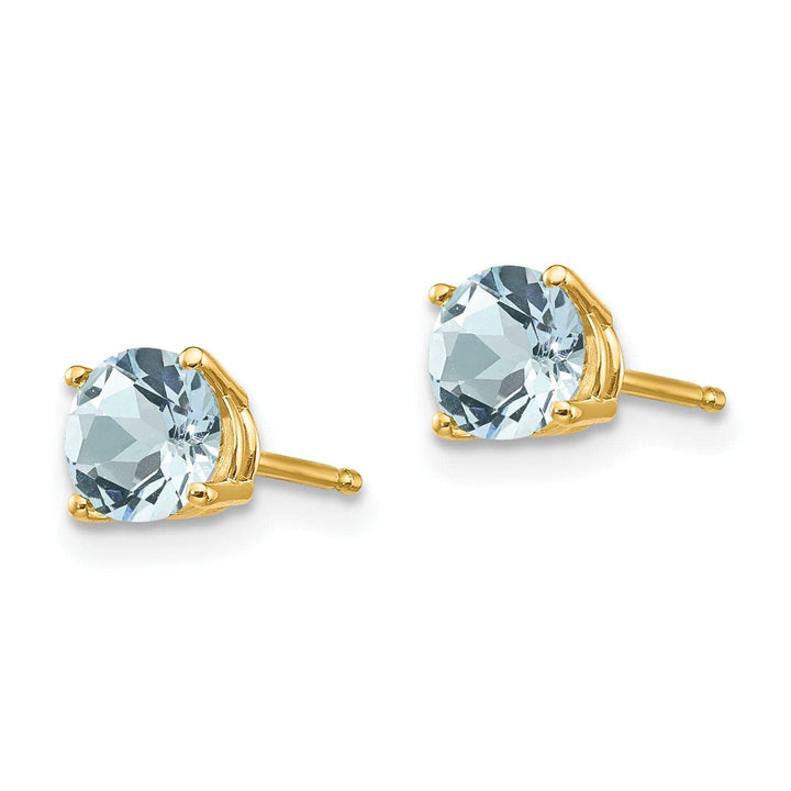 Lovely Rita's Earrings 14k Yellow Gold Polished Aquamarine Earrings