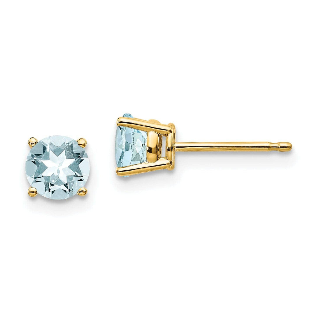 Lovely Rita's Earrings 14k Yellow Gold Polished Aquamarine Earrings