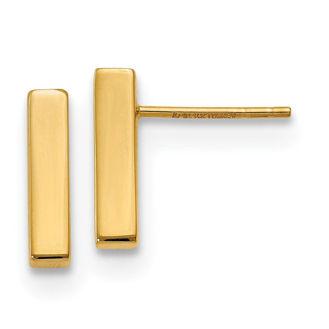 Lovely Rita's Earrings 14k Yellow Gold Polished Bar Shape Post Earrings