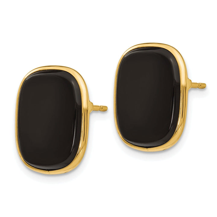 Lovely Rita's Earrings 14k Yellow Gold Polished Black Onyx Post Earrings