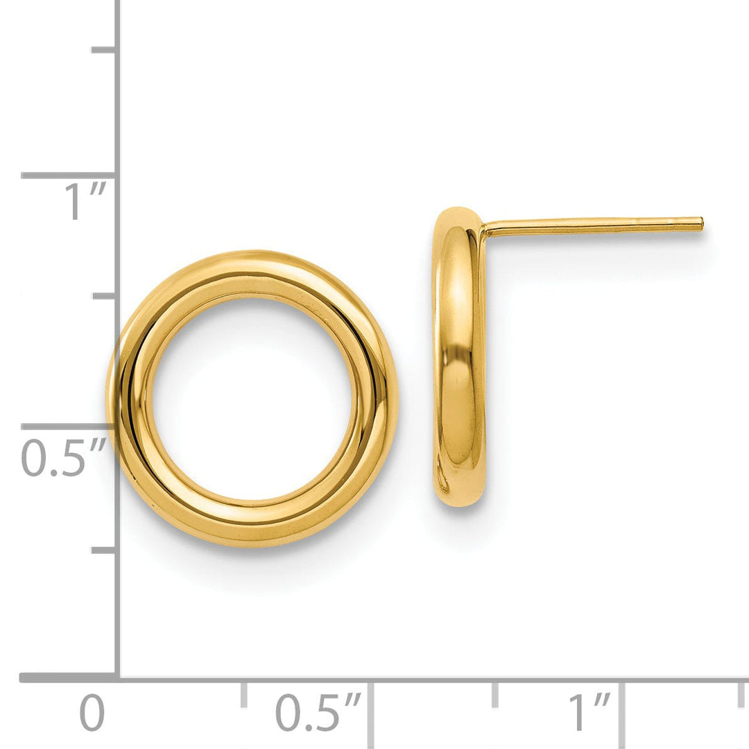 Lovely Rita's Earrings 14k Yellow Gold Polished Circle Post Earrings