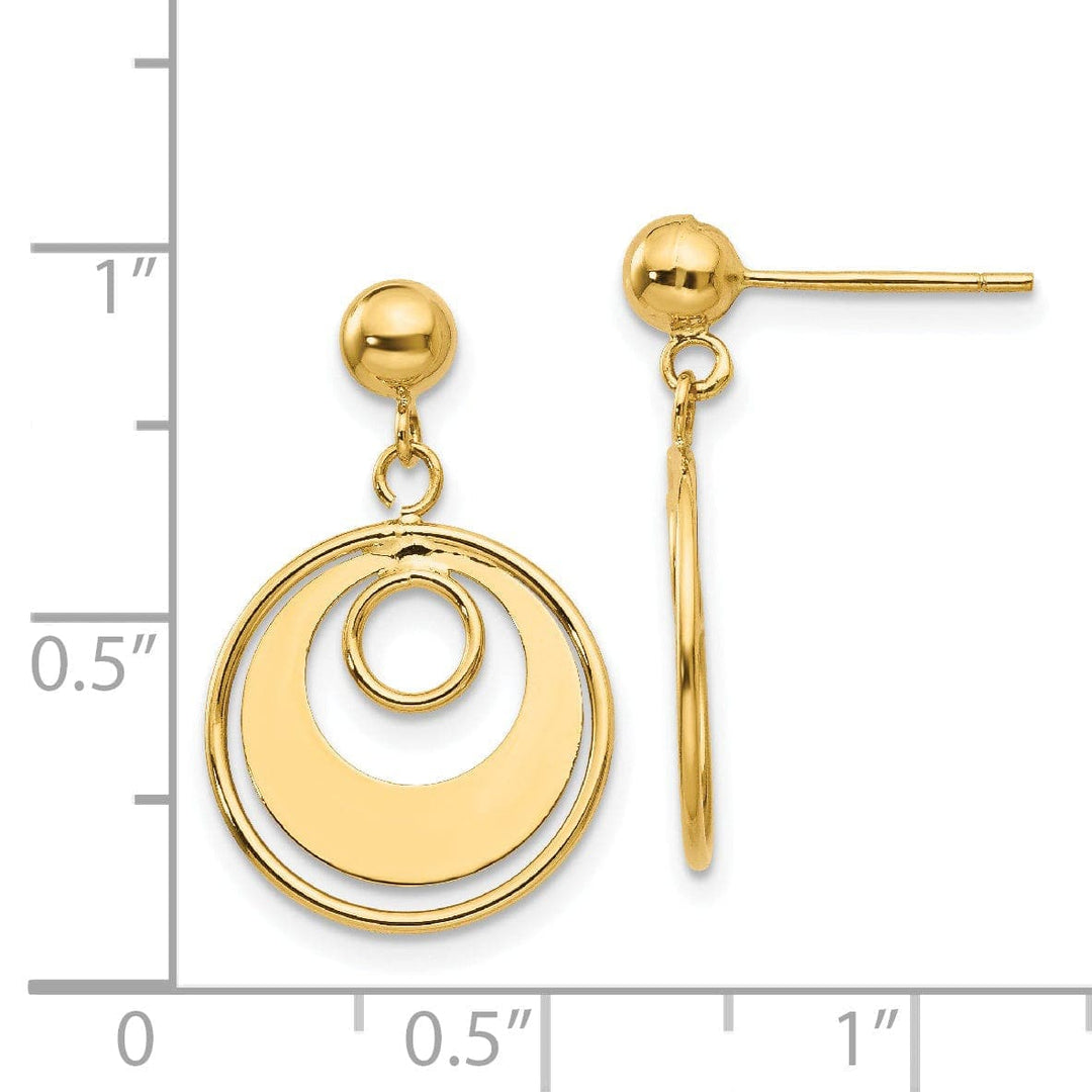 Lovely Rita's Earrings 14k Yellow Gold Polished Circle Post Earrings