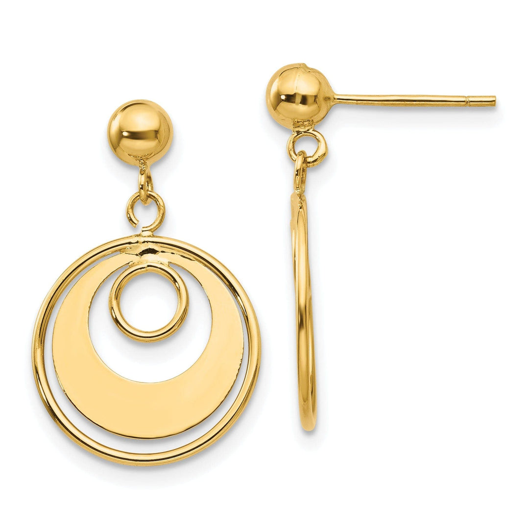 Lovely Rita's Earrings 14k Yellow Gold Polished Circle Post Earrings