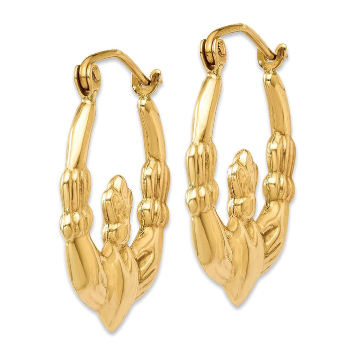 Lovely Rita's Earrings 14k Yellow Gold Polished Claddagh Hoop Earrings