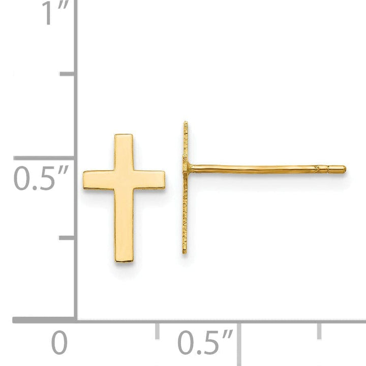 Lovely Rita's Earrings 14k Yellow Gold Polished Cross Earrings