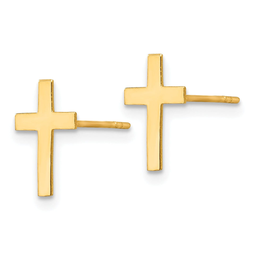 Lovely Rita's Earrings 14k Yellow Gold Polished Cross Earrings