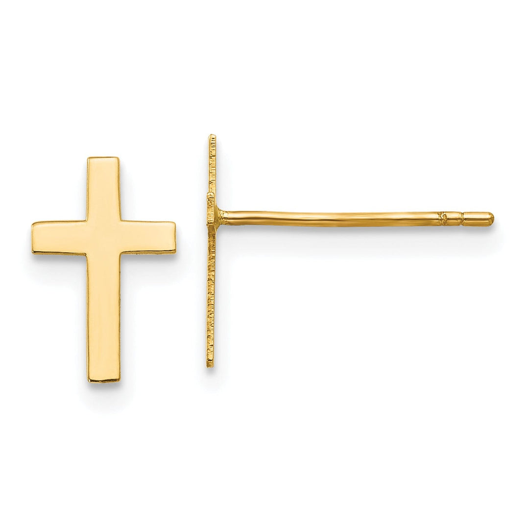 Lovely Rita's Earrings 14k Yellow Gold Polished Cross Earrings