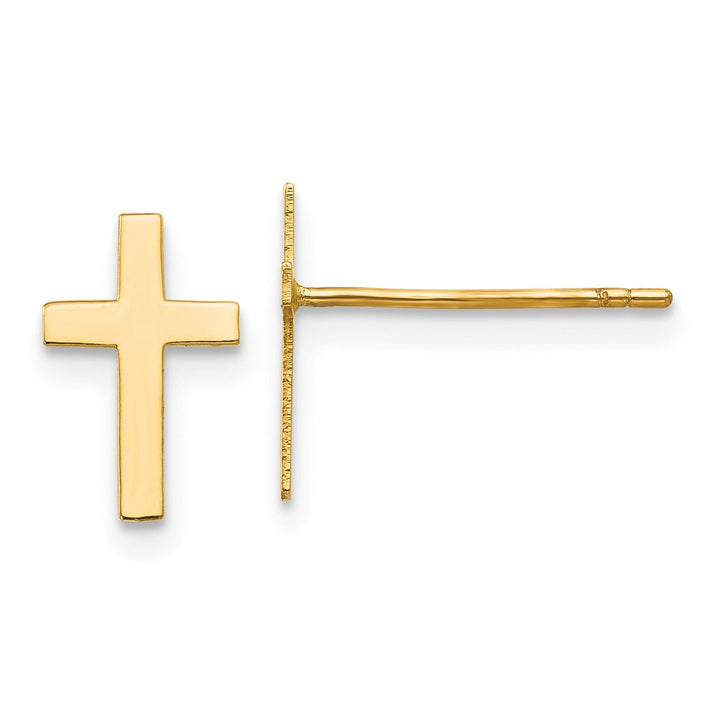 Lovely Rita's Earrings 14k Yellow Gold Polished Cross Earrings