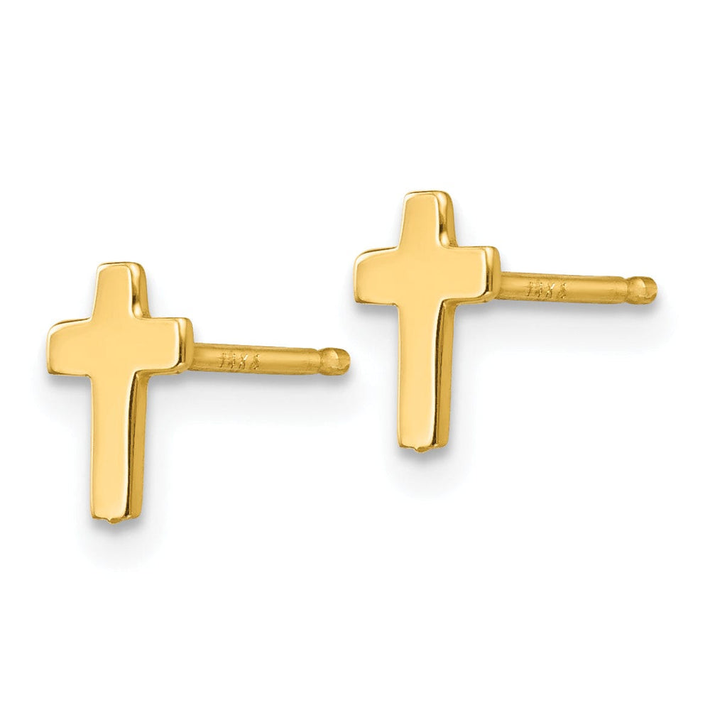 Lovely Rita's Earrings 14k Yellow Gold Polished Cross Earrings