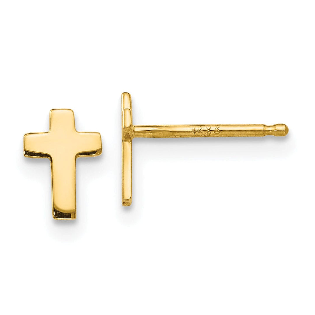 Lovely Rita's Earrings 14k Yellow Gold Polished Cross Earrings