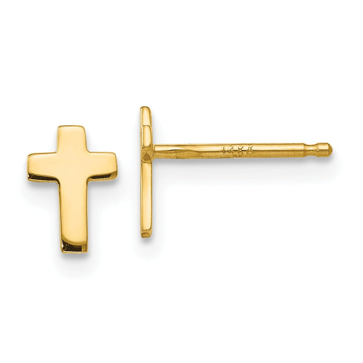 Lovely Rita's Earrings 14k Yellow Gold Polished Cross Earrings