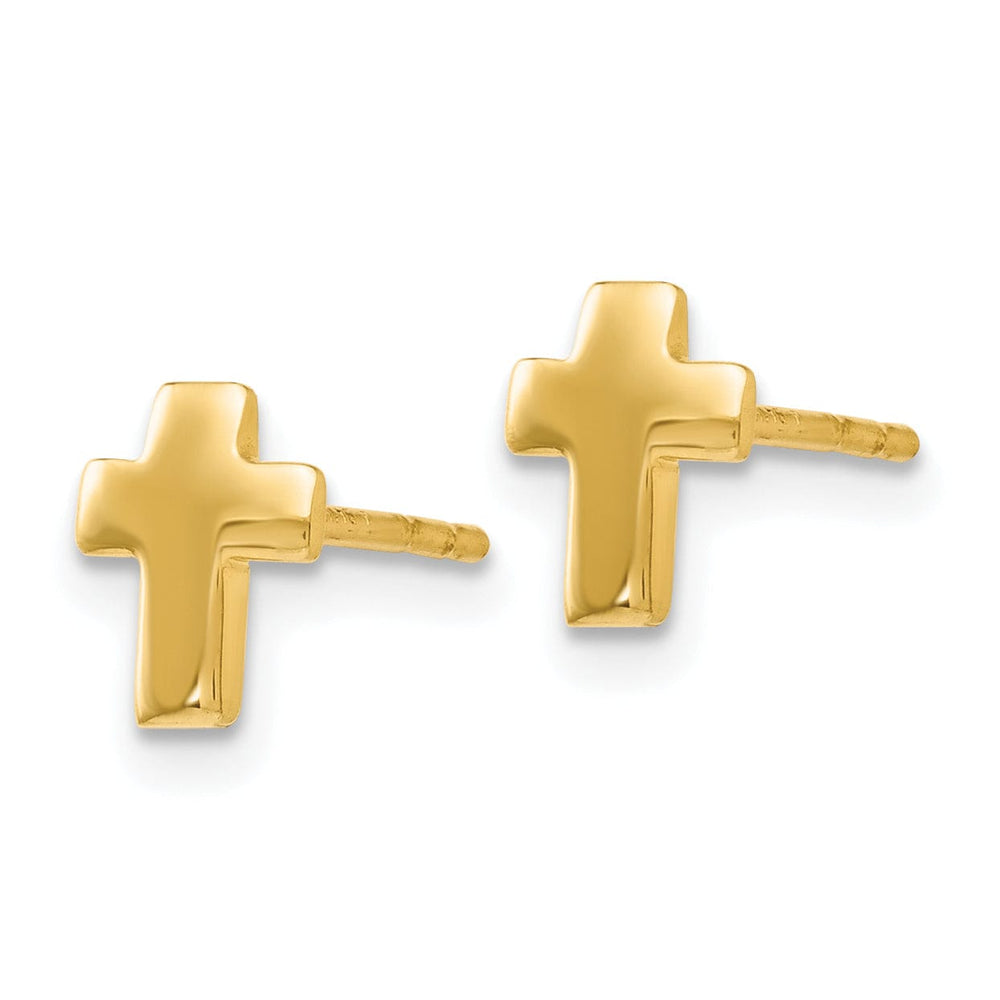 Lovely Rita's Earrings 14k Yellow Gold Polished Cross Post Earrings