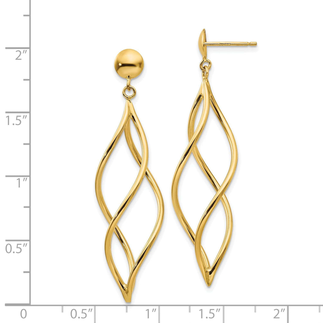 Lovely Rita's Earrings 14k Yellow Gold Polished Curved Tube Earrings