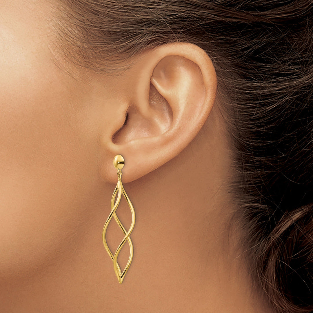 Lovely Rita's Earrings 14k Yellow Gold Polished Curved Tube Earrings