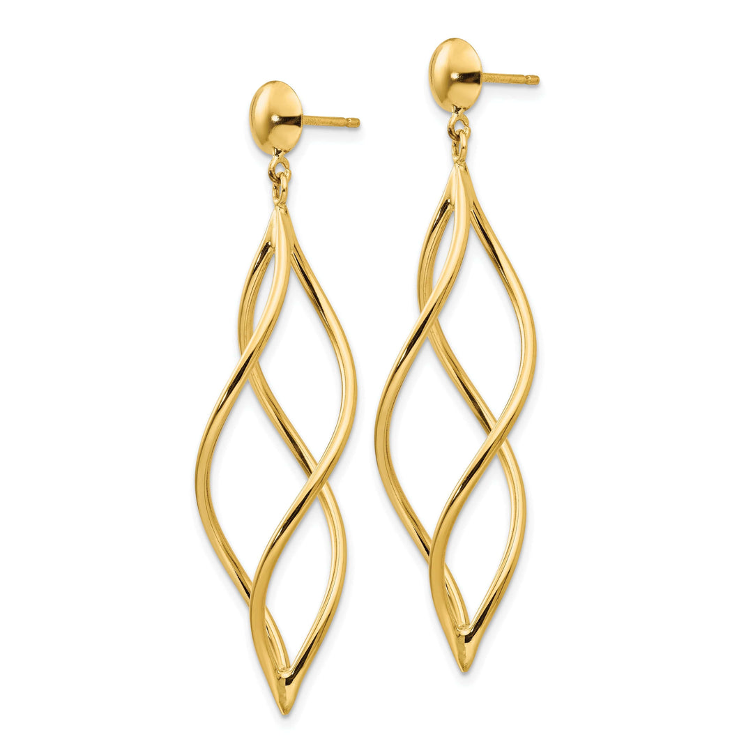 Lovely Rita's Earrings 14k Yellow Gold Polished Curved Tube Earrings