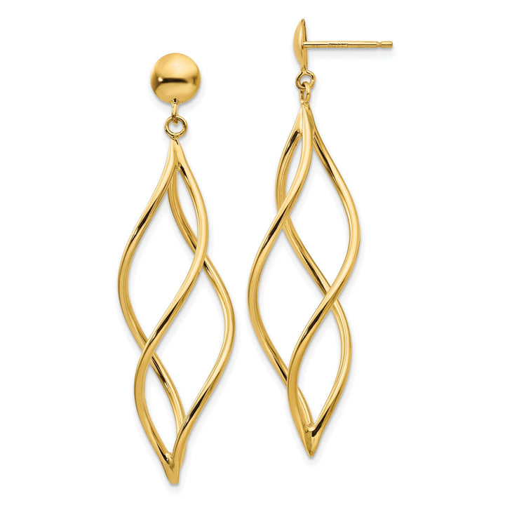 Lovely Rita's Earrings 14k Yellow Gold Polished Curved Tube Earrings