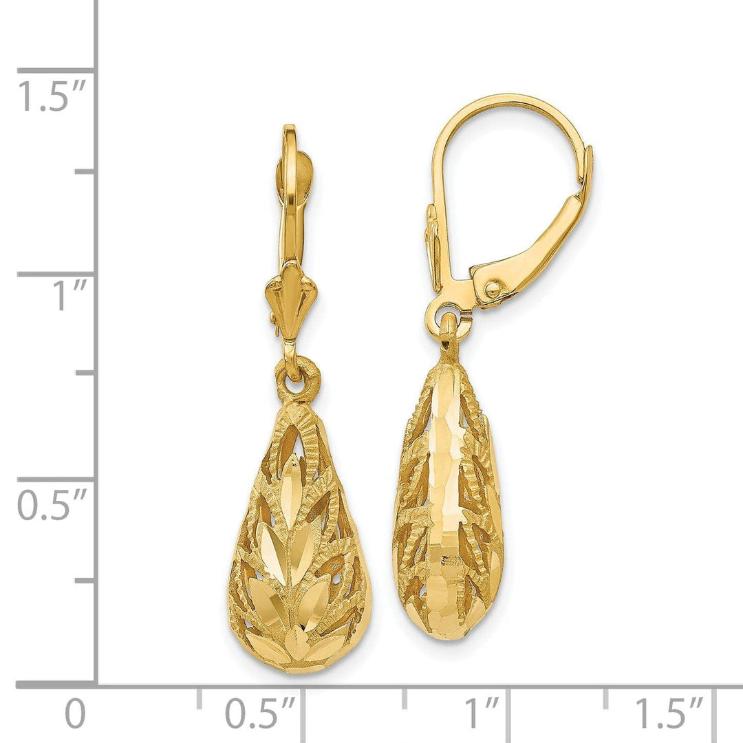 Lovely Rita's Earrings 14k Yellow Gold Polished D.C Dangle Earrings