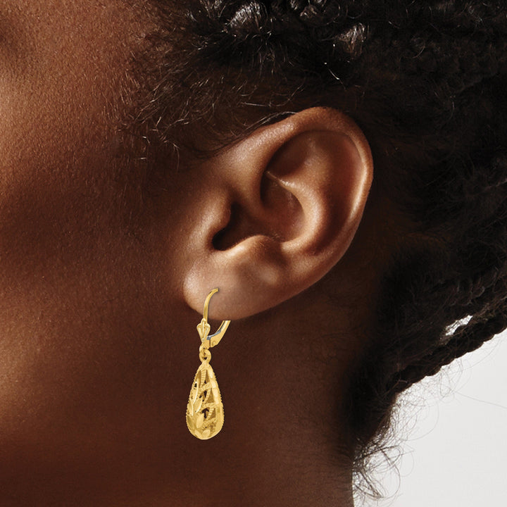 Lovely Rita's Earrings 14k Yellow Gold Polished D.C Dangle Earrings