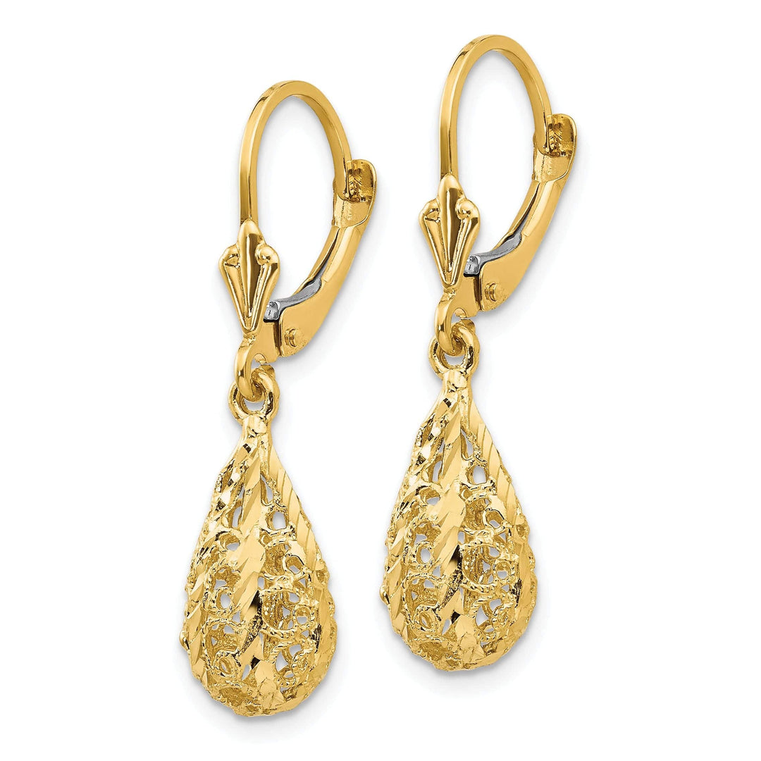 Lovely Rita's Earrings 14k Yellow Gold Polished D-C Filigree Earrings