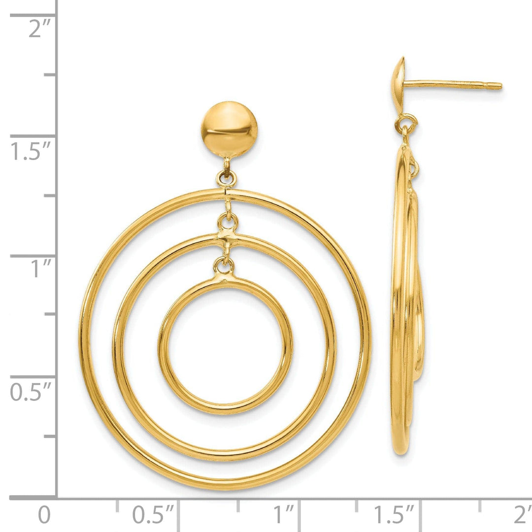 Lovely Rita's Earrings 14k Yellow Gold Polished Dangle Post Earrings