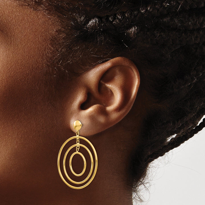 Lovely Rita's Earrings 14k Yellow Gold Polished Dangle Post Earrings