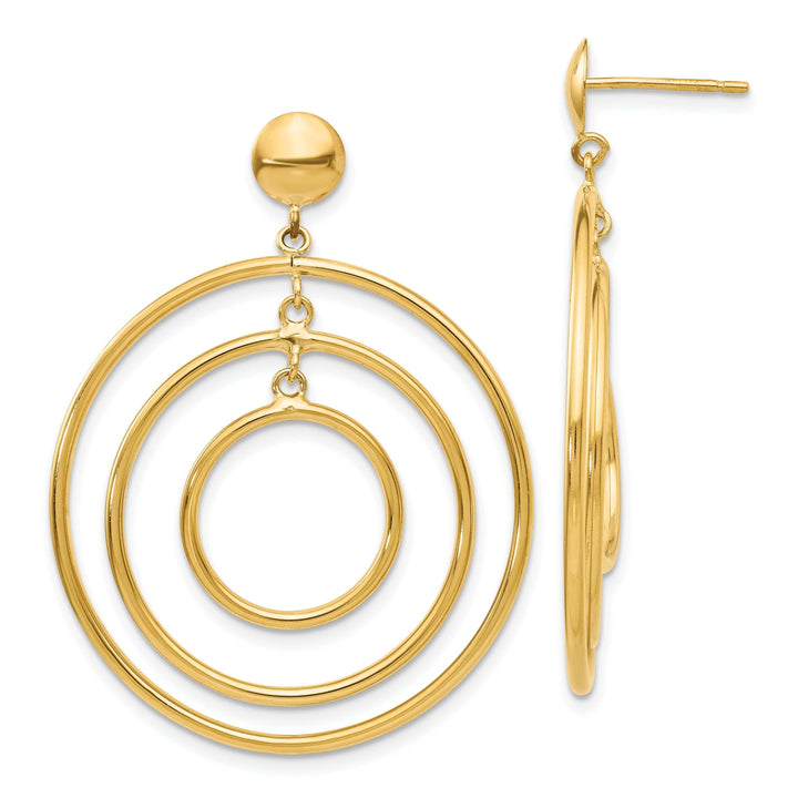 Lovely Rita's Earrings 14k Yellow Gold Polished Dangle Post Earrings