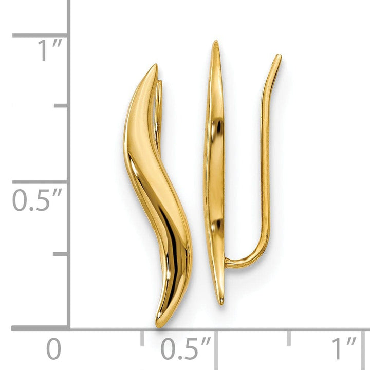 Lovely Rita's Earrings 14k Yellow Gold Polished Ear Climber Earrings