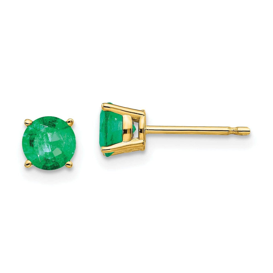 Lovely Rita's Earrings 14k Yellow Gold Polished Emerald Earrings