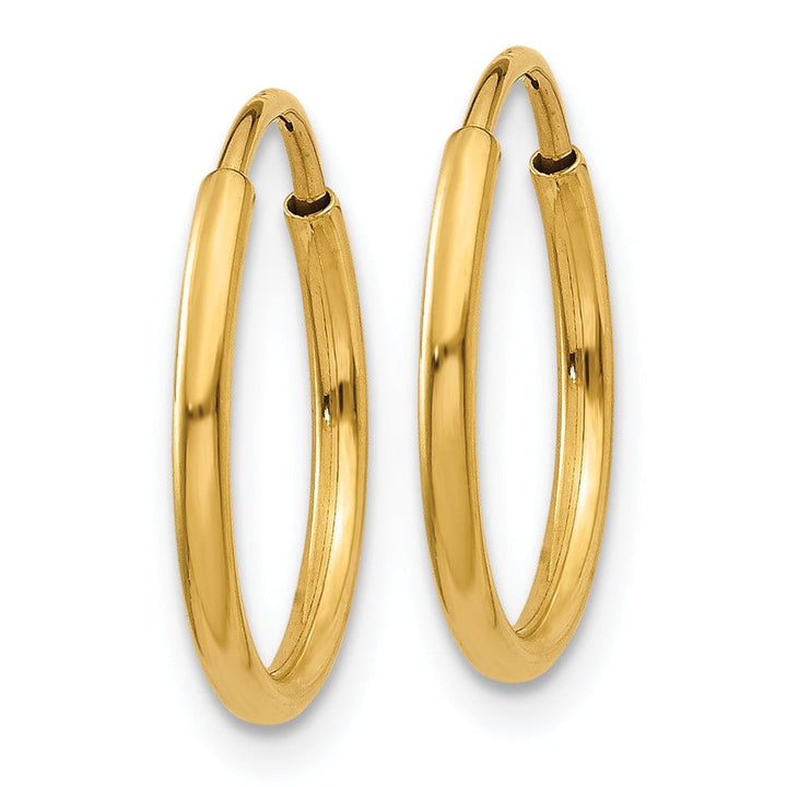 Lovely Rita's Earrings 14k Yellow Gold Polished Endless Hoops 1.25mm x 14mm