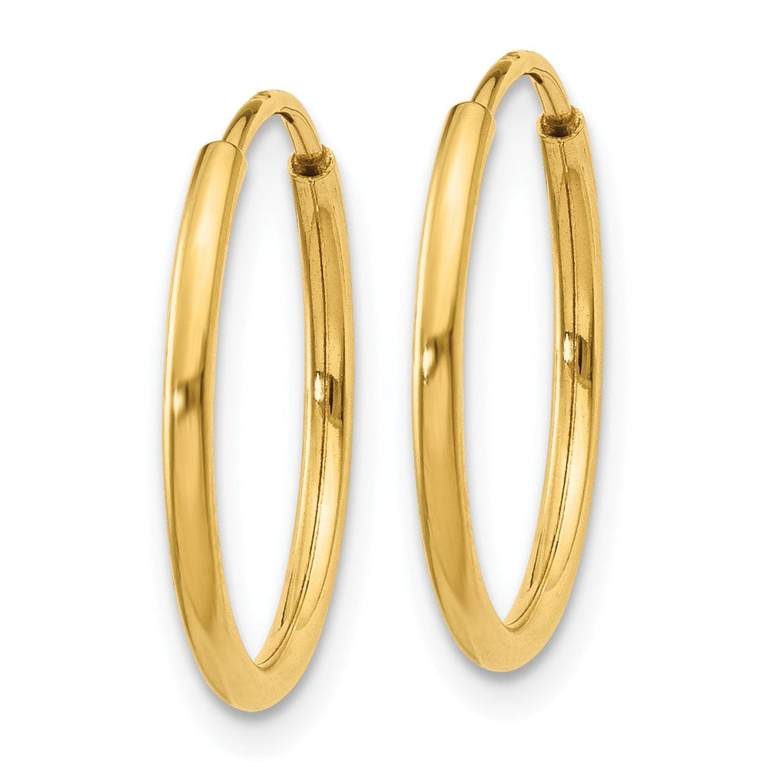Lovely Rita's Earrings 14k Yellow Gold Polished Endless Hoops 1.25mm x 16mm