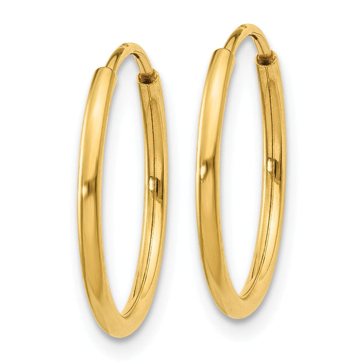 Lovely Rita's Earrings 14k Yellow Gold Polished Endless Hoops 1.25mm x 16mm