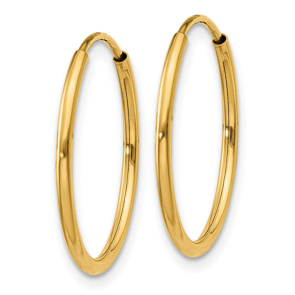 Lovely Rita's Earrings 14k Yellow Gold Polished Endless Hoops 1.25mm x 20mm