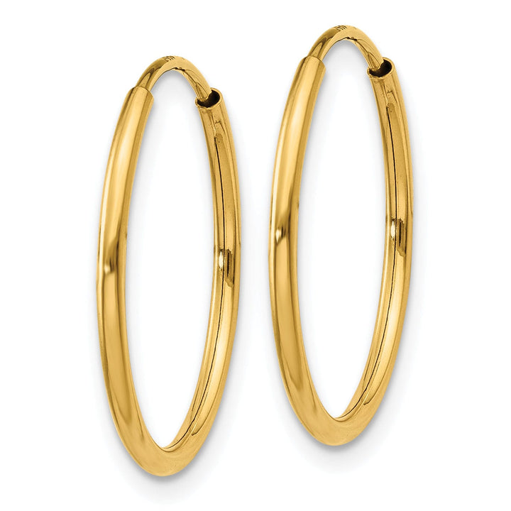 Lovely Rita's Earrings 14k Yellow Gold Polished Endless Hoops 1.25mm x 20mm