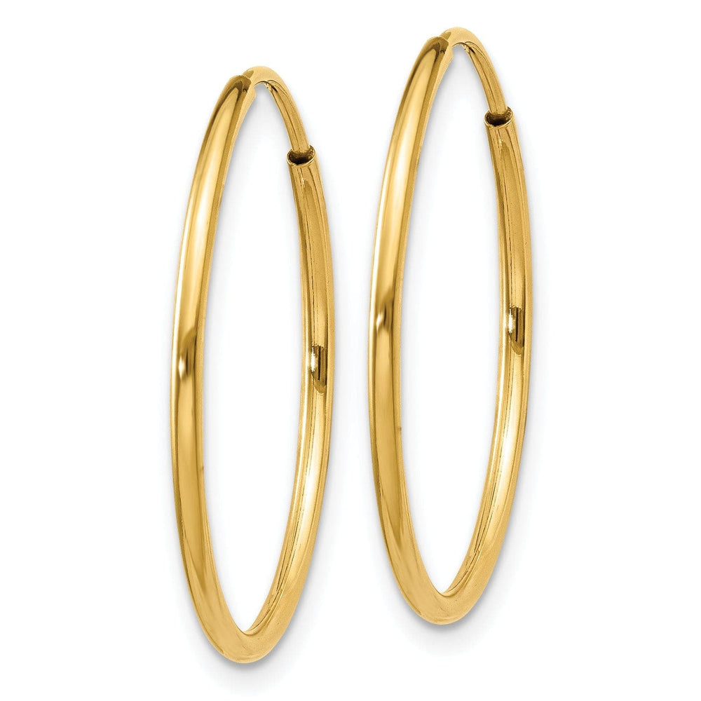 Lovely Rita's Earrings 14k Yellow Gold Polished Endless Hoops 1.25mm x 25mm