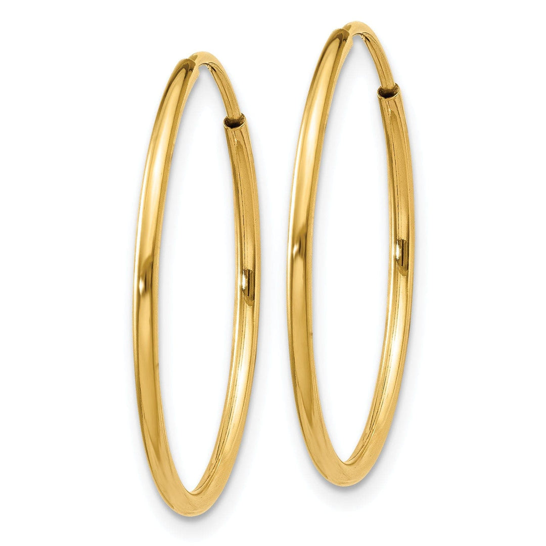 Lovely Rita's Earrings 14k Yellow Gold Polished Endless Hoops 1.25mm x 25mm