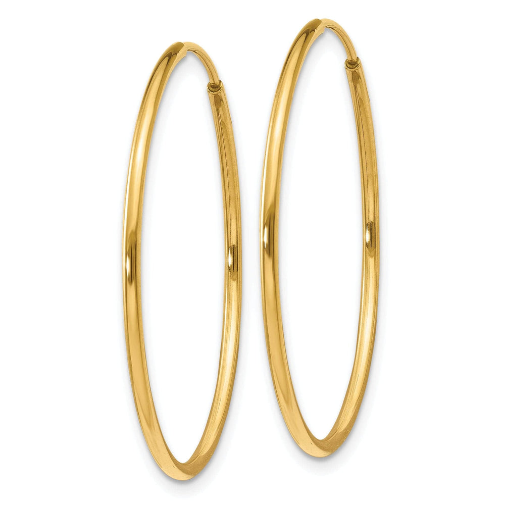 Lovely Rita's Earrings 14k Yellow Gold Polished Endless Hoops 1.25mm x 30mm