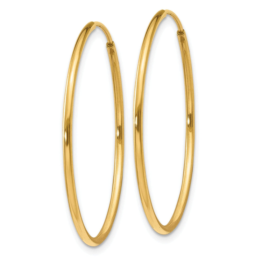 Lovely Rita's Earrings 14k Yellow Gold Polished Endless Hoops 1.25mm x 30mm