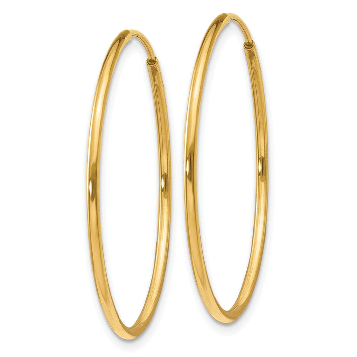 Lovely Rita's Earrings 14k Yellow Gold Polished Endless Hoops 1.25mm x 30mm