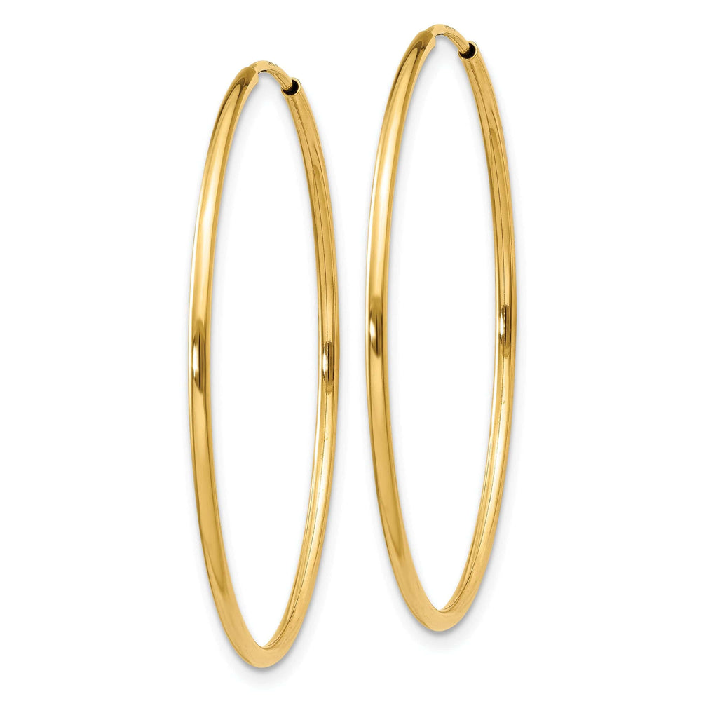 Lovely Rita's Earrings 14k Yellow Gold Polished Endless Hoops 1.25mm x 34.5mm