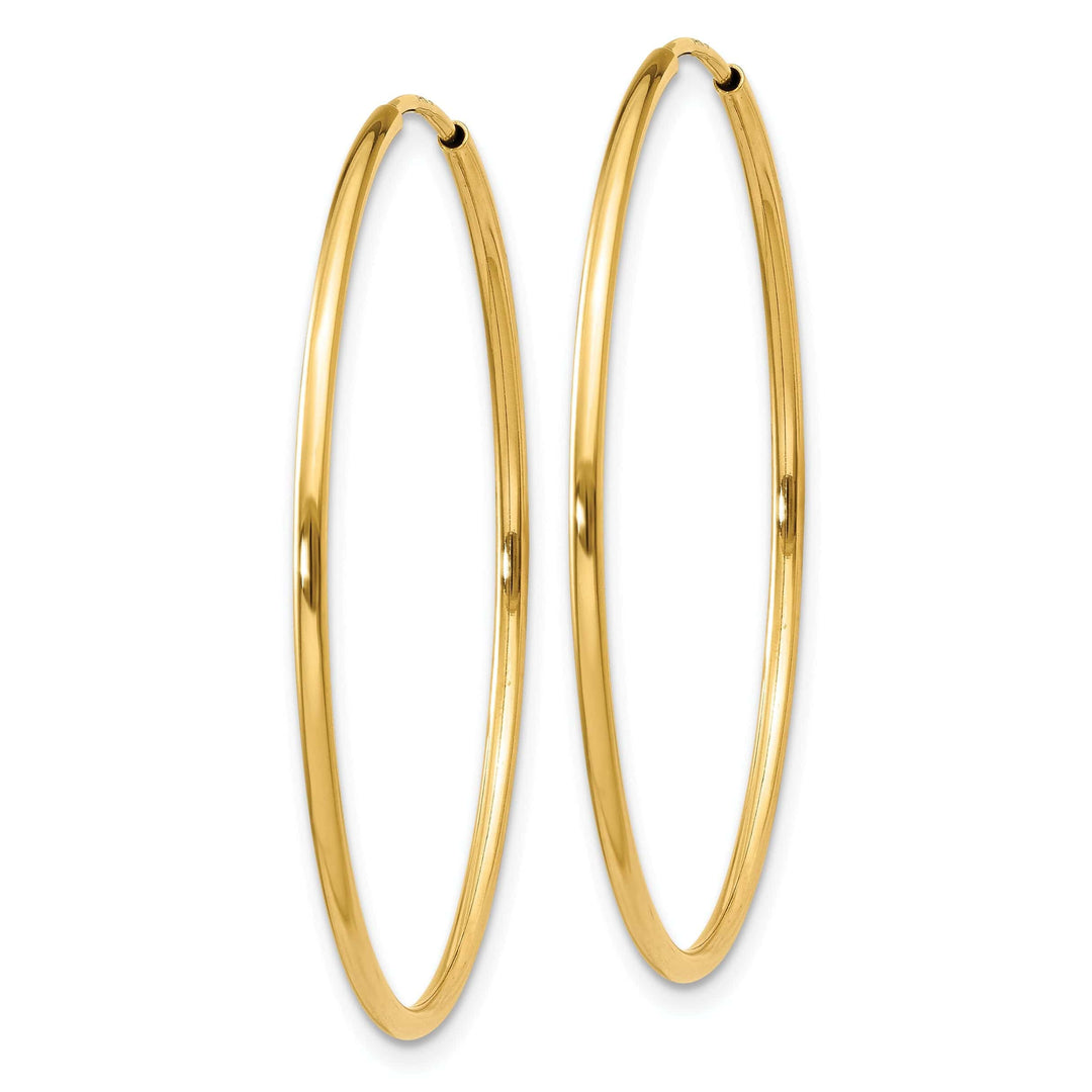 Lovely Rita's Earrings 14k Yellow Gold Polished Endless Hoops 1.25mm x 34.5mm