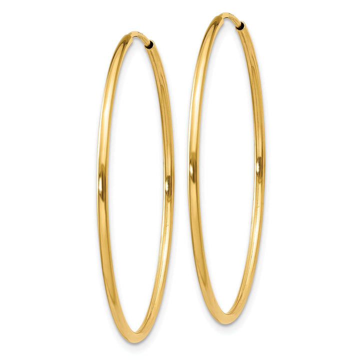 Lovely Rita's Earrings 14k Yellow Gold Polished Endless Hoops 1.25mm x 34.5mm