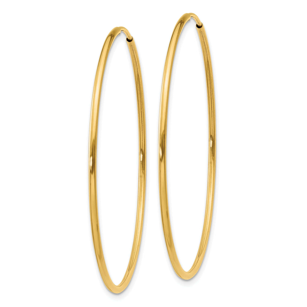 Lovely Rita's Earrings 14k Yellow Gold Polished Endless Hoops 1.25mm x 40mm