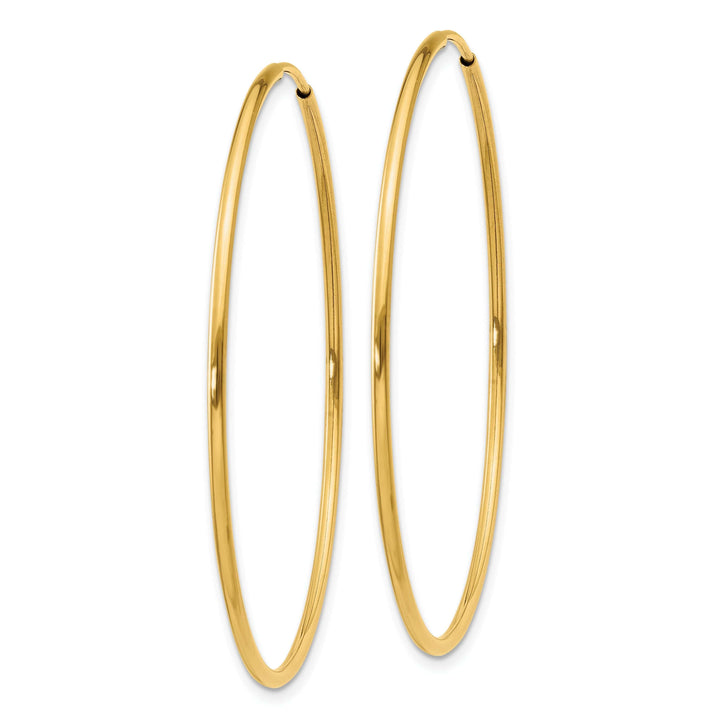 Lovely Rita's Earrings 14k Yellow Gold Polished Endless Hoops 1.25mm x 40mm