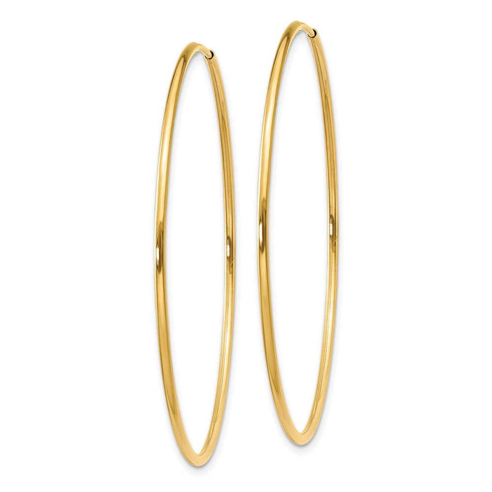 Lovely Rita's Earrings 14k Yellow Gold Polished Endless Hoops 1.25mm x 46mm