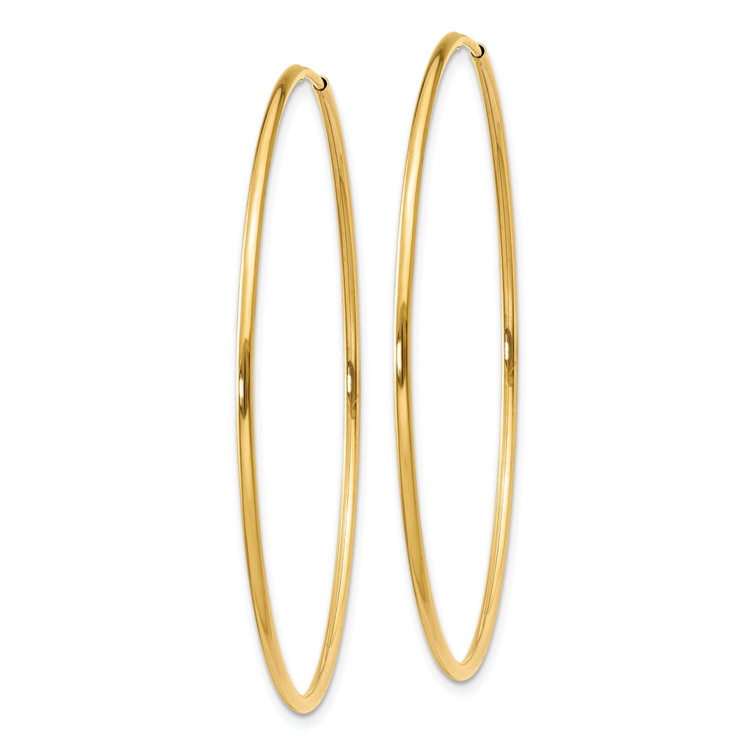 Lovely Rita's Earrings 14k Yellow Gold Polished Endless Hoops 1.25mm x 46mm