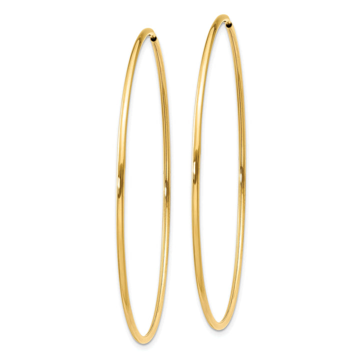 Lovely Rita's Earrings 14k Yellow Gold Polished Endless Hoops 1.25mm x 54mm