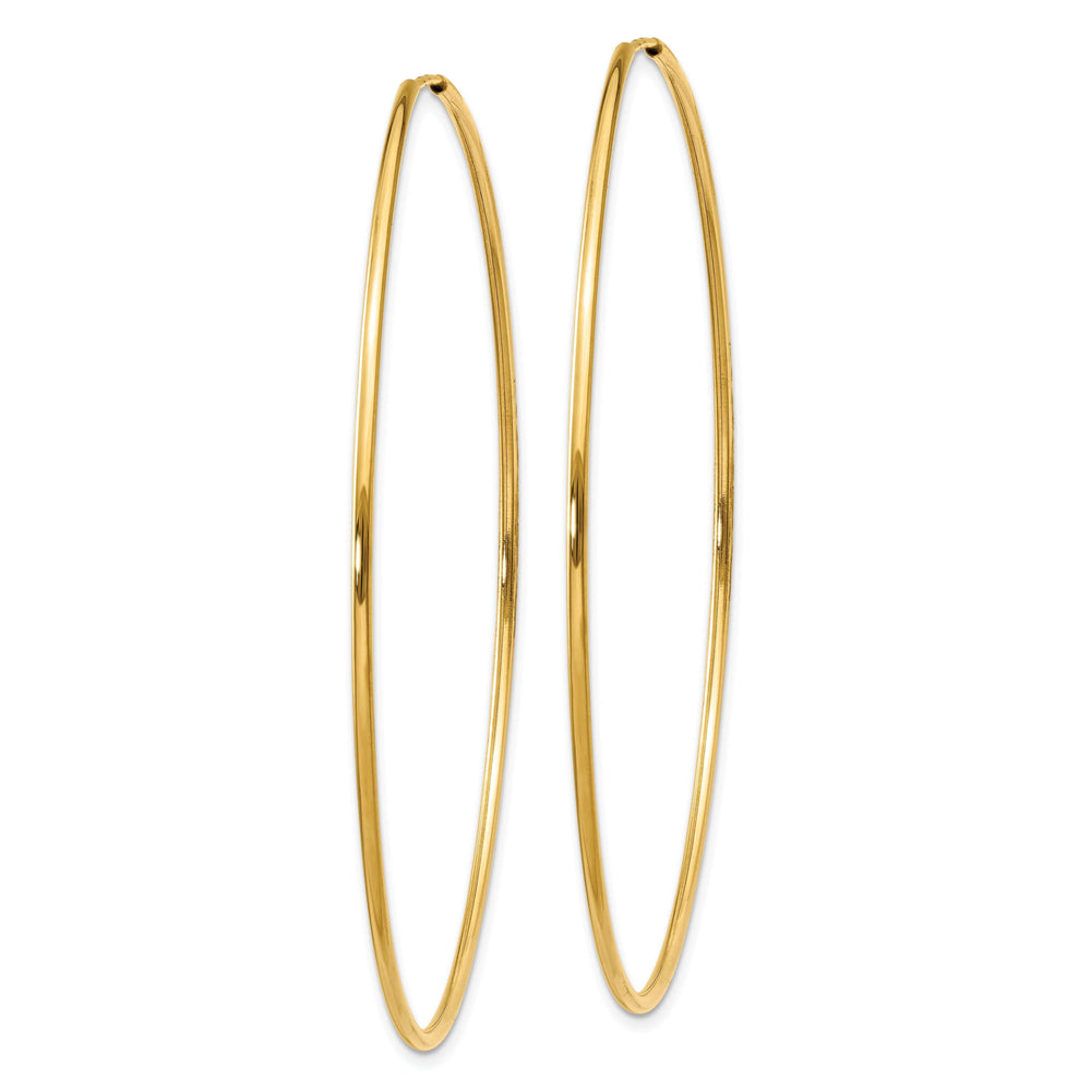Lovely Rita's Earrings 14k Yellow Gold Polished Endless Hoops 1.25mm x 60mm