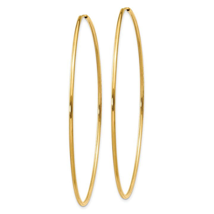 Lovely Rita's Earrings 14k Yellow Gold Polished Endless Hoops 1.25mm x 60mm