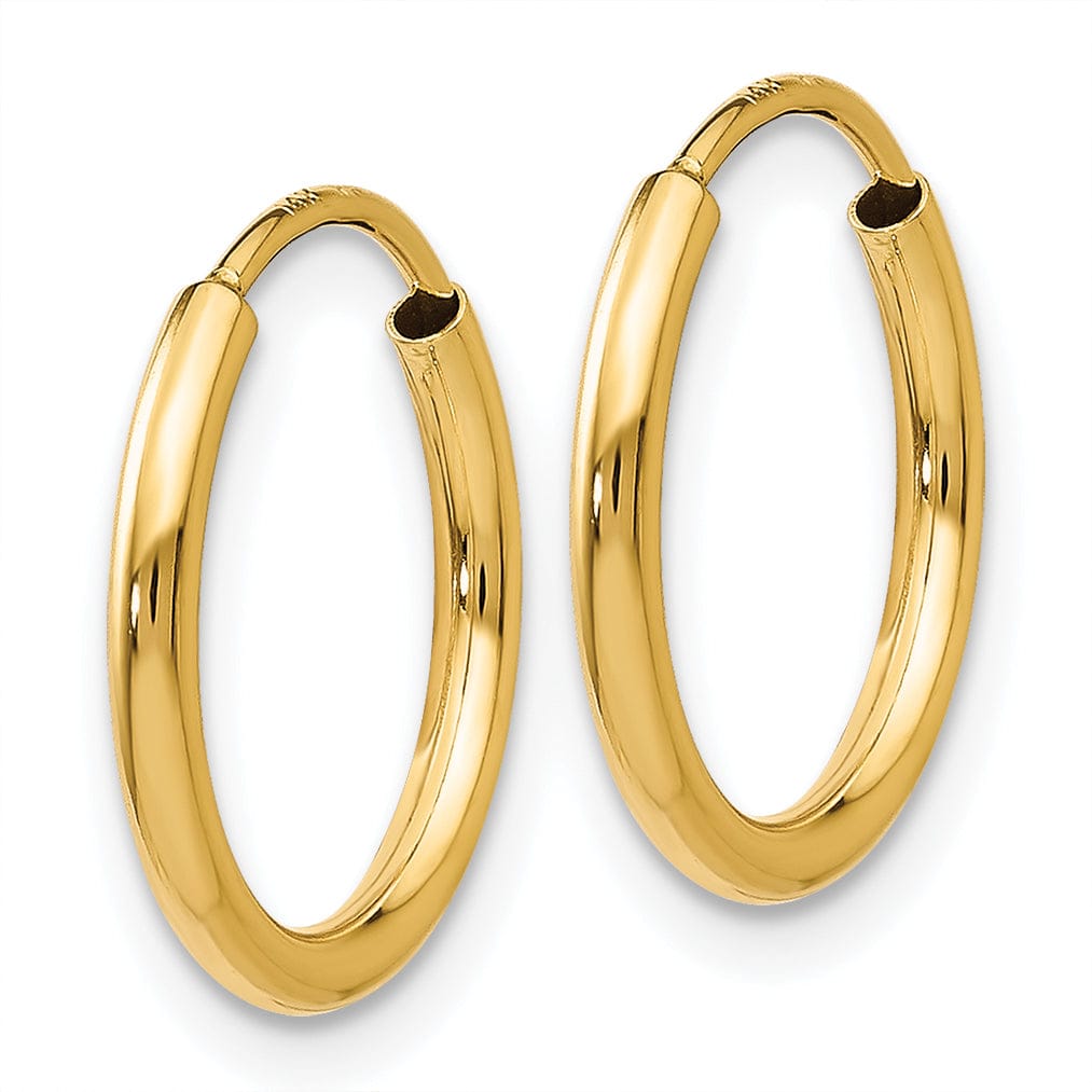 Lovely Rita's Earrings 14k Yellow Gold Polished Endless Hoops 1.5mm x 15mm
